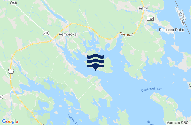 Mapa de mareas Garnet Point (Pennamquan River), Canada