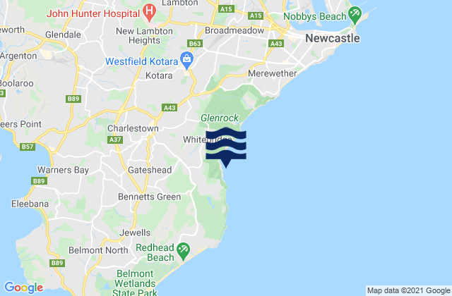 Mapa de mareas Gateshead, Australia