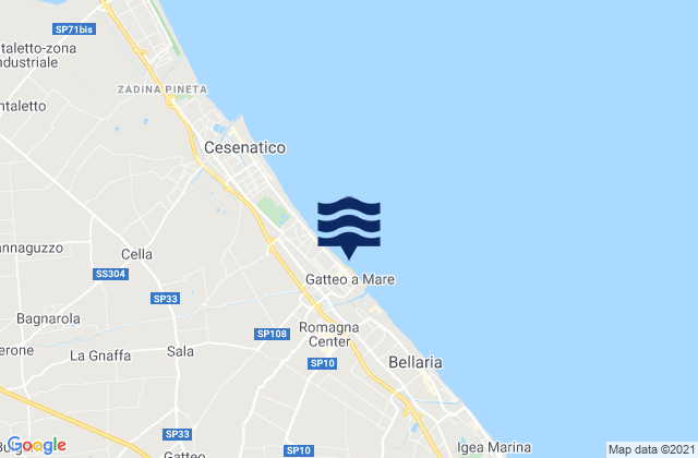 Mapa de mareas Gatteo a Mare, Italy