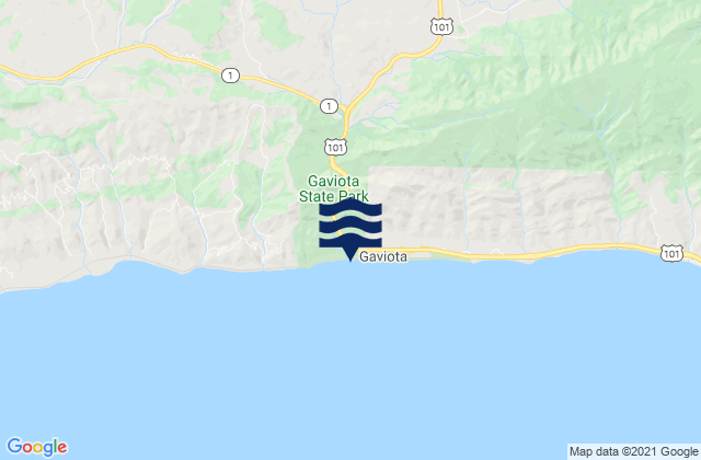 Mapa de mareas Gaviota Beach, United States