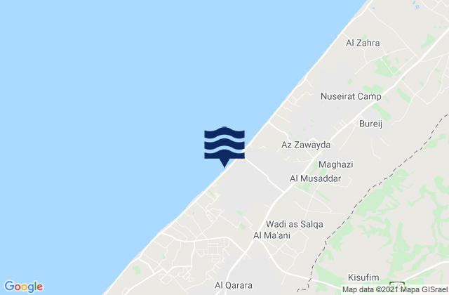Mapa de mareas Gaza, Israel
