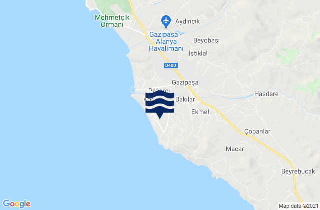 Mapa de mareas Gazipaşa, Turkey