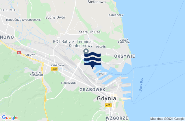 Mapa de mareas Gdynia, Poland