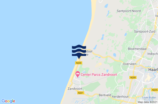 Mapa de mareas Gemeente Bloemendaal, Netherlands