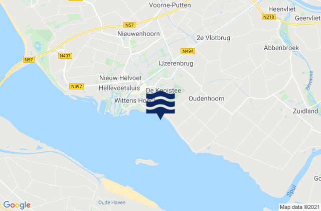 Mapa de mareas Gemeente Brielle, Netherlands