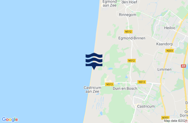 Mapa de mareas Gemeente Castricum, Netherlands