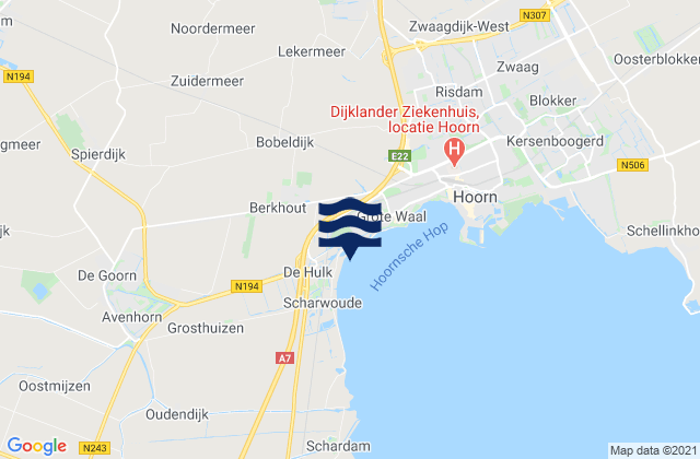 Mapa de mareas Gemeente Heerhugowaard, Netherlands