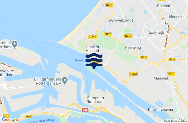 Mapa de mareas Gemeente Maassluis, Netherlands