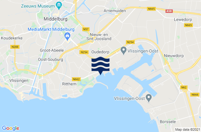 Mapa de mareas Gemeente Middelburg, Netherlands