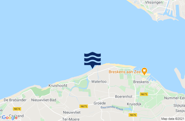 Mapa de mareas Gemeente Sluis, Netherlands