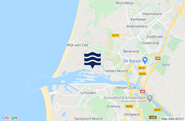 Mapa de mareas Gemeente Velsen, Netherlands