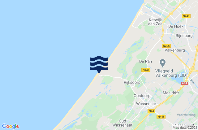 Mapa de mareas Gemeente Wassenaar, Netherlands