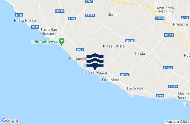 Mapa de mareas Gemini, Italy