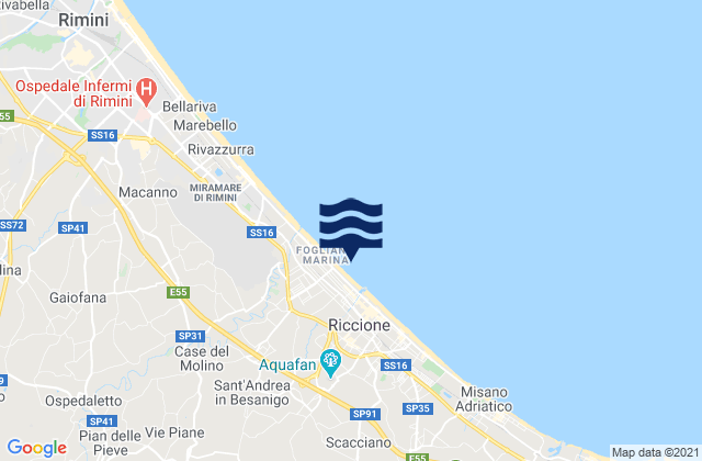 Mapa de mareas Gemmano, Italy
