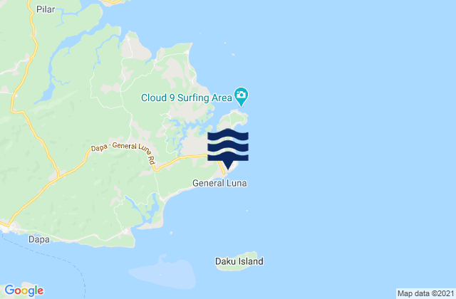 Mapa de mareas General Luna, Philippines