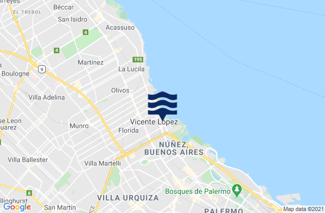 Mapa de mareas General San Martín, Argentina