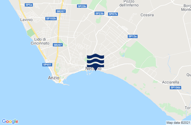 Mapa de mareas Genio Civile, Italy