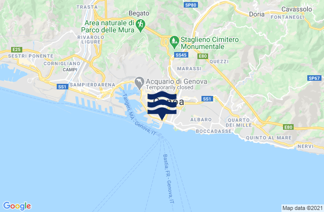 Mapa de mareas Genoa, Italy