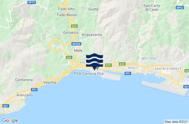 Mapa de mareas Genoa Voltri, Italy