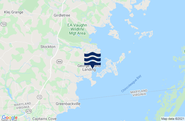 Mapa de mareas George Island Landing, Chincoteague Bay, United States
