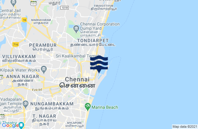 Mapa de mareas George Town, India