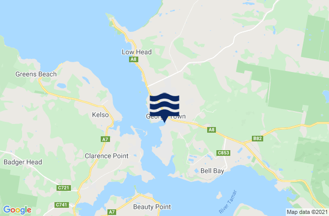 Mapa de mareas George Town, Australia