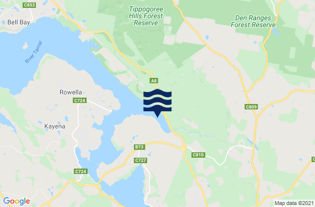 Mapa de mareas George Town, Australia