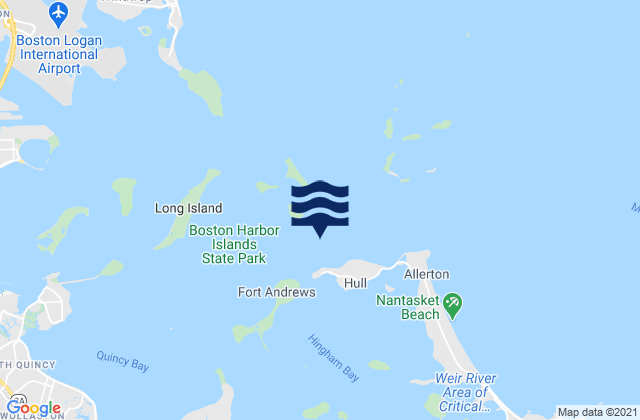 Mapa de mareas Georges Island 0.4nm southeast of, United States
