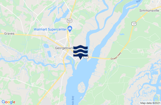 Mapa de mareas Georgetown County, United States