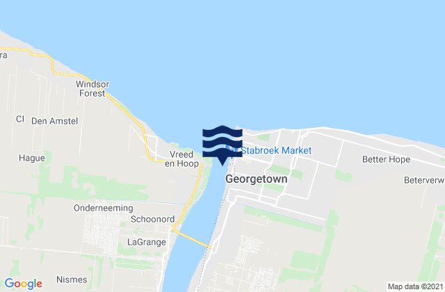 Mapa de mareas Georgetown, Guyana