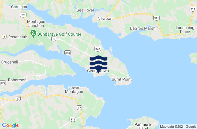 Mapa de mareas Georgetown Harbour, Canada