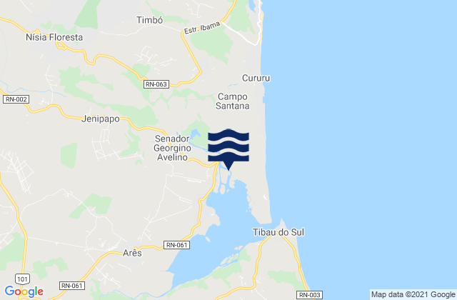 Mapa de mareas Georgino Avelino, Brazil