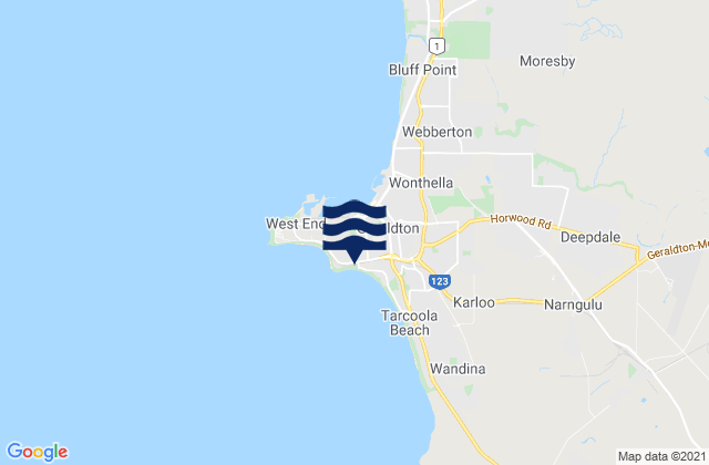 Mapa de mareas Geraldton, Australia