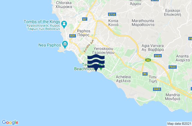 Mapa de mareas Geroskípou Municipality, Cyprus