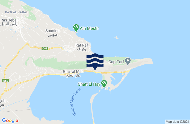 Mapa de mareas Ghar El Meleh, Tunisia