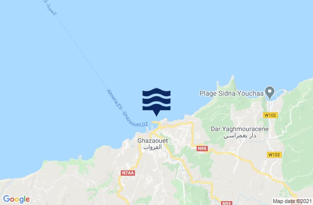 Mapa de mareas Ghazaouet Port, Algeria