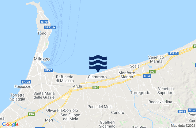 Mapa de mareas Giammoro, Italy