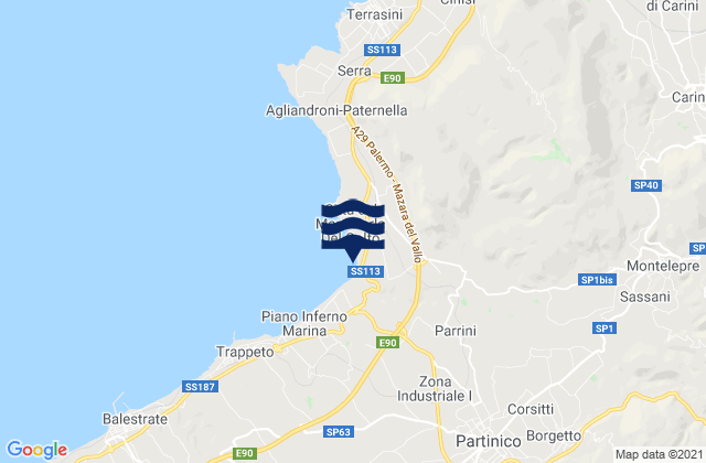 Mapa de mareas Giardinello, Italy
