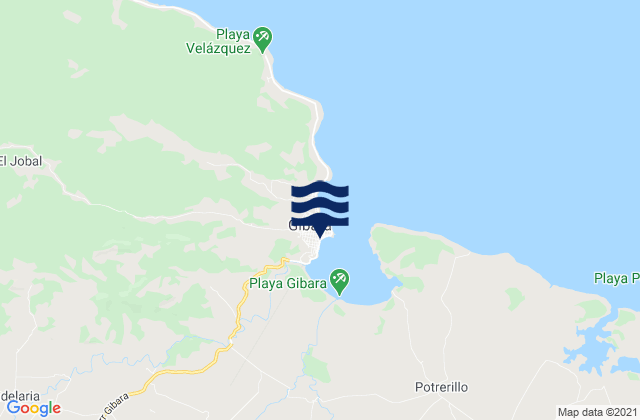 Mapa de mareas Gibara, Cuba