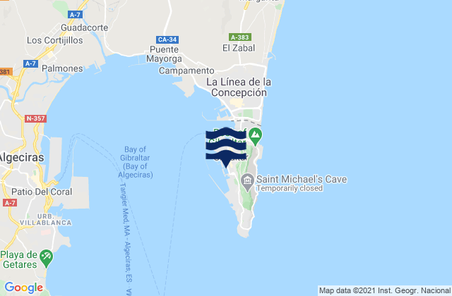 Mapa de mareas Gibraltar (U.K.), Spain