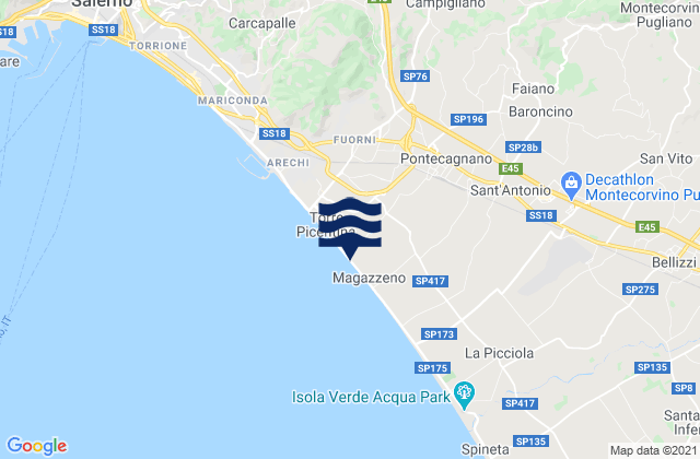 Mapa de mareas Giffoni Valle Piana, Italy