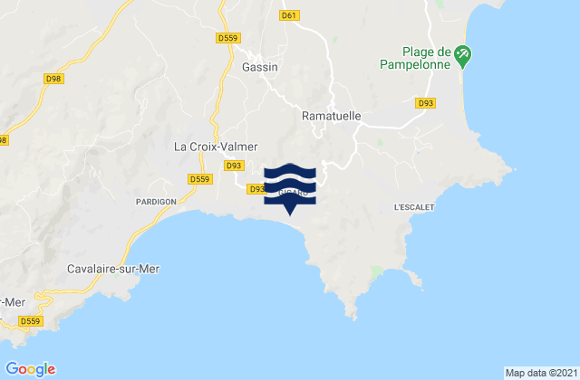Mapa de mareas Gigaro, France