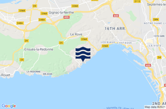 Mapa de mareas Gignac-la-Nerthe, France