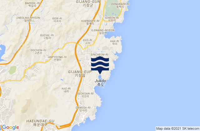Mapa de mareas Gijang, South Korea