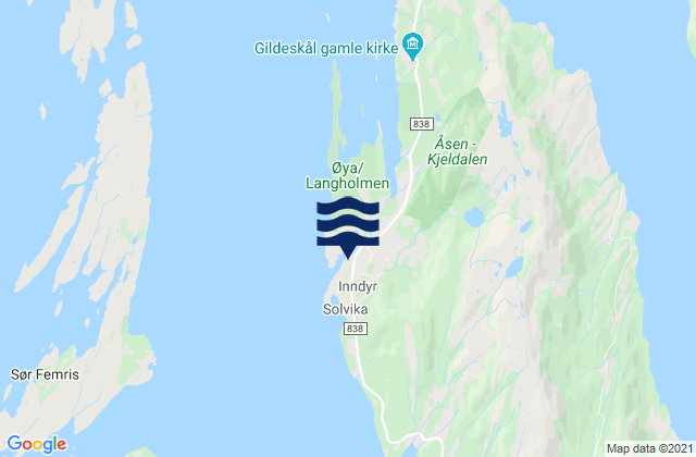 Mapa de mareas Gildeskål, Norway