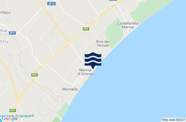 Mapa de mareas Ginosa, Italy