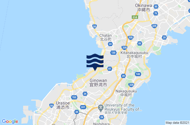 Mapa de mareas Ginowan Shi, Japan