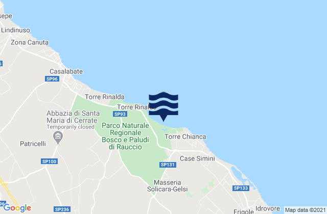 Mapa de mareas Giorgilorio, Italy