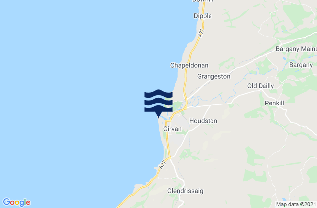 Mapa de mareas Girvan Beach, United Kingdom