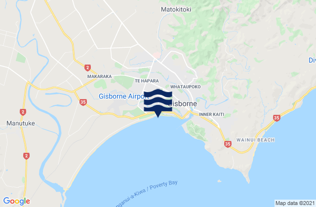 Mapa de mareas Gisborne, New Zealand
